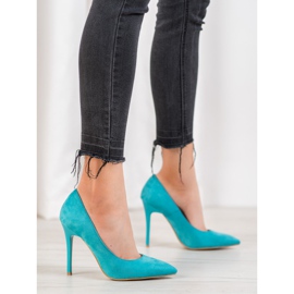 R'S Talons en daim bleu 5