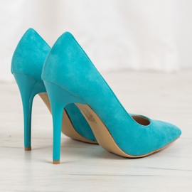 R'S Talons en daim bleu 4