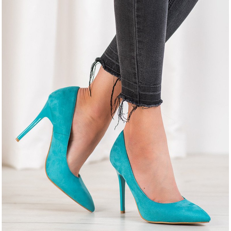 R'S Talons en daim bleu 1