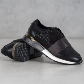 SHELOVET Chaussures de sport avec cristaux le noir 1