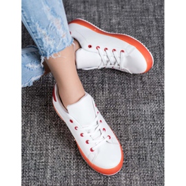 SHELOVET Chaussures à semelle colorée blanc 1