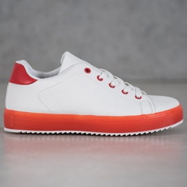 SHELOVET Chaussures à semelle colorée blanc 2