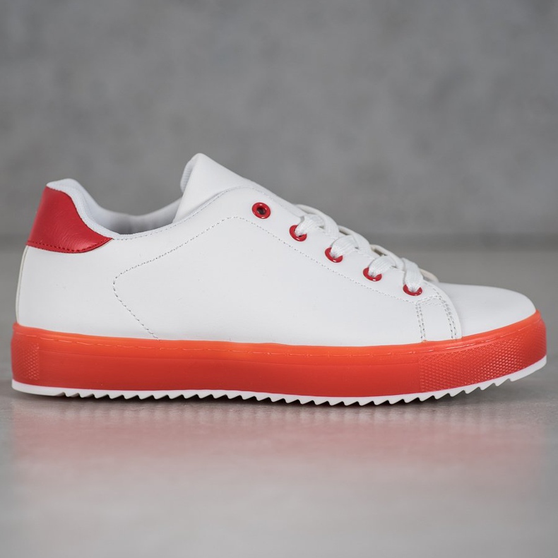 SHELOVET Chaussures à semelle colorée blanc 2