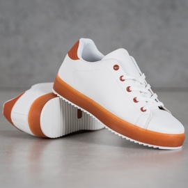 SHELOVET Chaussures à semelle colorée blanc 2