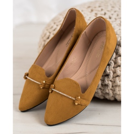 SHELOVET Ballerine En Spitz brun 2