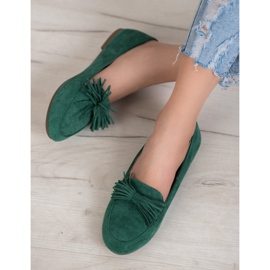 Nio Nio Mocassins à franges vert 3