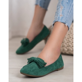 Nio Nio Mocassins à franges vert 2