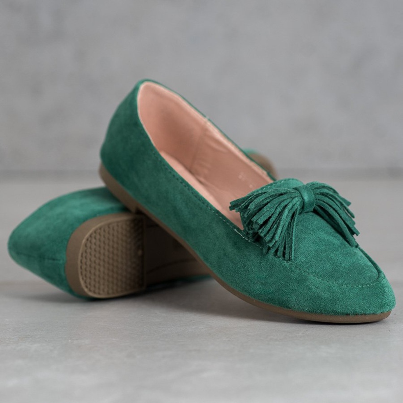 Nio Nio Mocassins à franges vert 1