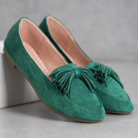 Nio Nio Mocassins à franges vert 4