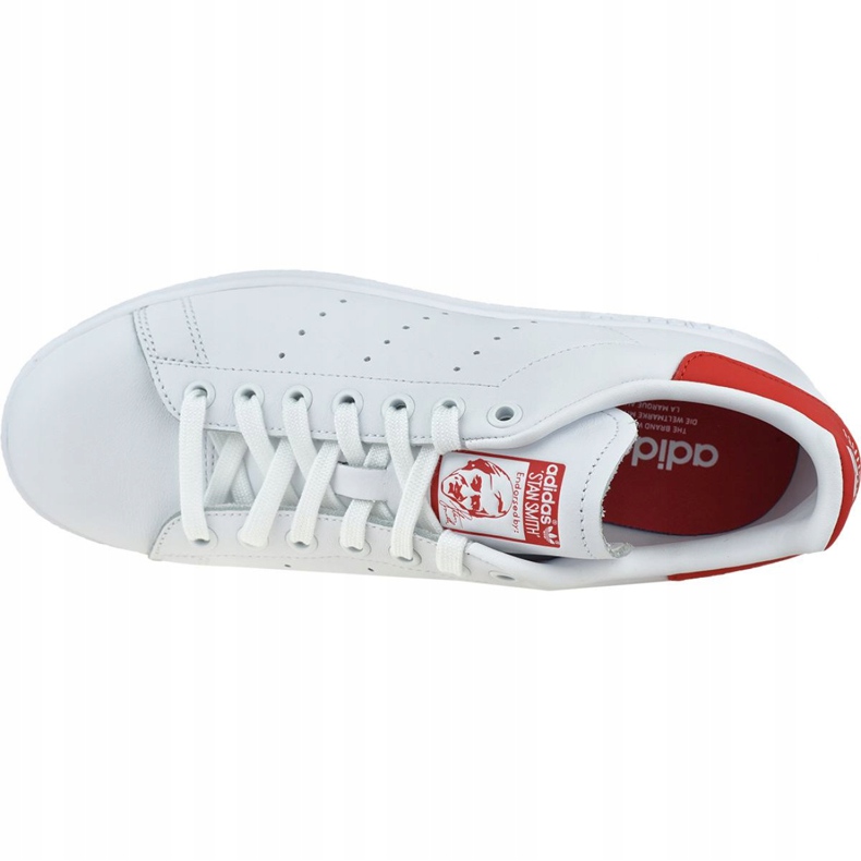 Chaussures Adidas Stan Smith M EF4334 blanche rouge 2 Chaussures Adidas Stan Smith M EF4334 blanche rouge 2
