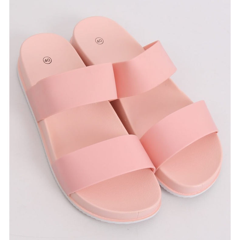 Rose CK66P Chaussons roses avec bandes en caoutchouc 2 Rose CK66P Chaussons roses avec bandes en caoutchouc 2