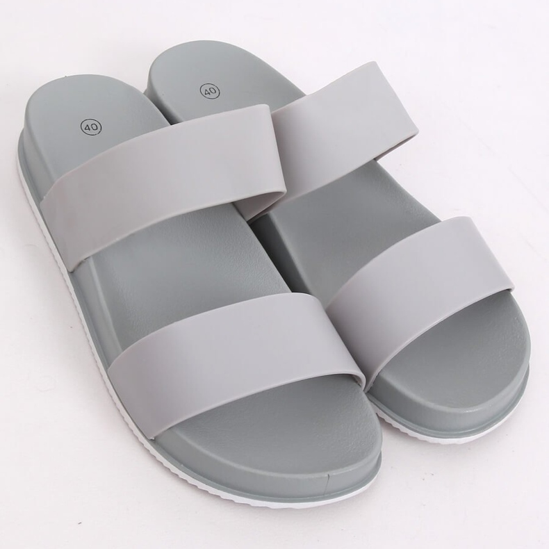 Gris CK66P Chaussons gris avec bandes en caoutchouc 2