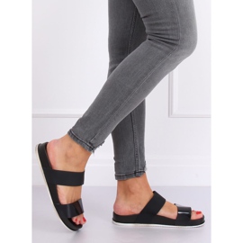 Noir CK66P Chaussons noirs avec lanières en caoutchouc le noir 2