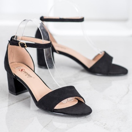 Seastar Sandales confortables à talons hauts noir 1