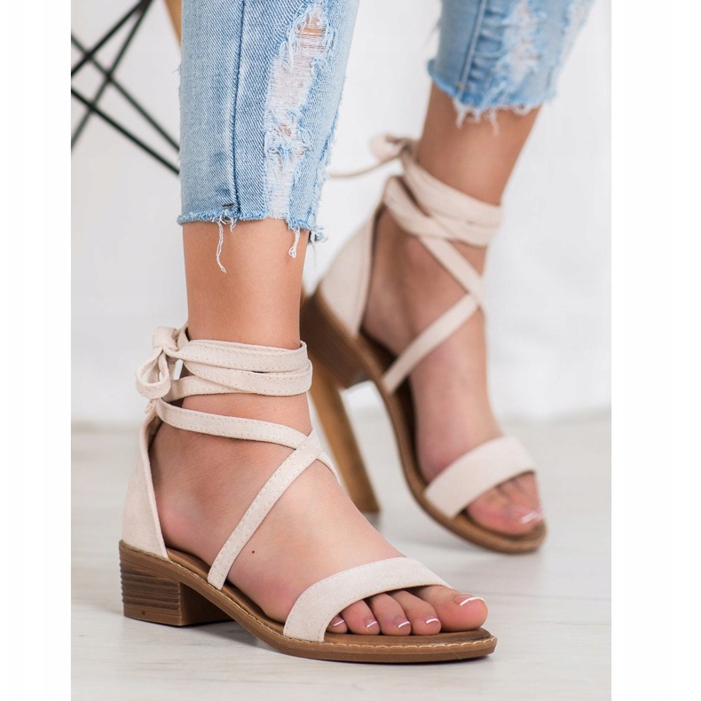 Sandales nouées brun 1