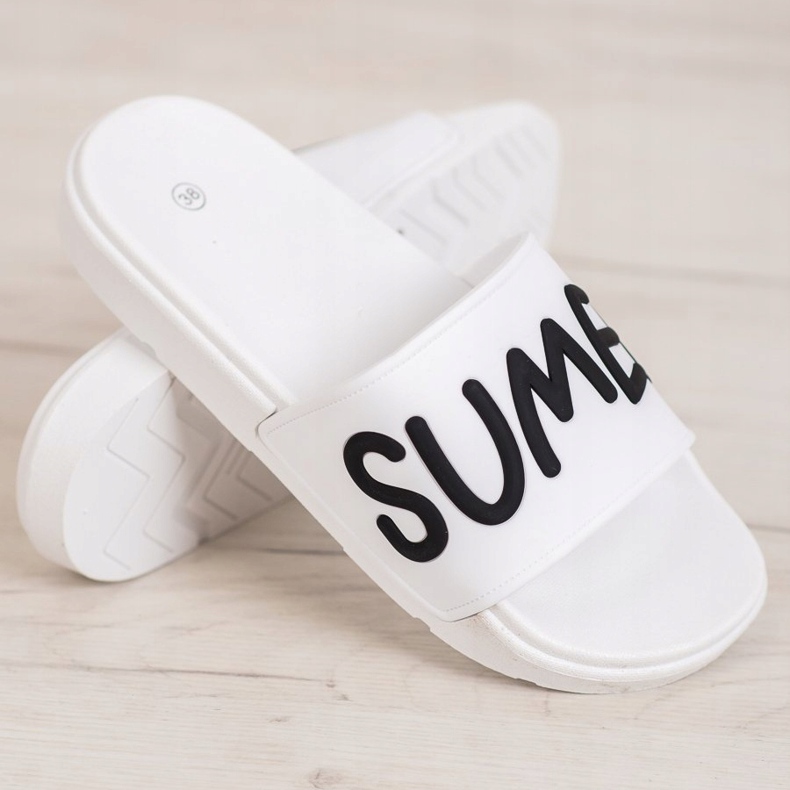 SHELOVET Pantoufles en caoutchouc blanche 1