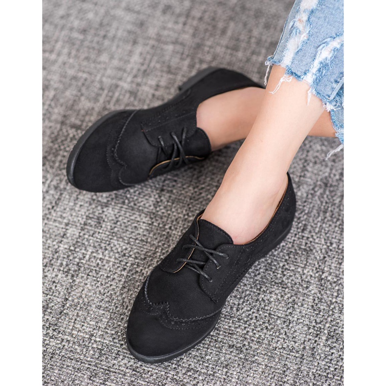 SHELOVET Chaussures en daim classiques le noir 1