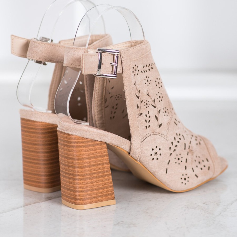 Mannika Sandales Ajourées Montées brun 1