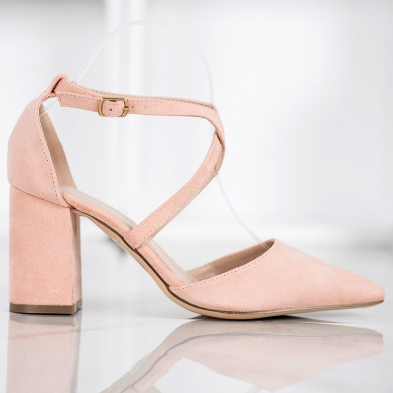 Diamantique Pompes sur un pilier multicolore rose 2