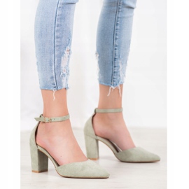Seastar Escarpins en daim sur un pilier multicolore vert 1