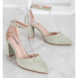 Seastar Escarpins en daim sur un pilier multicolore vert 3