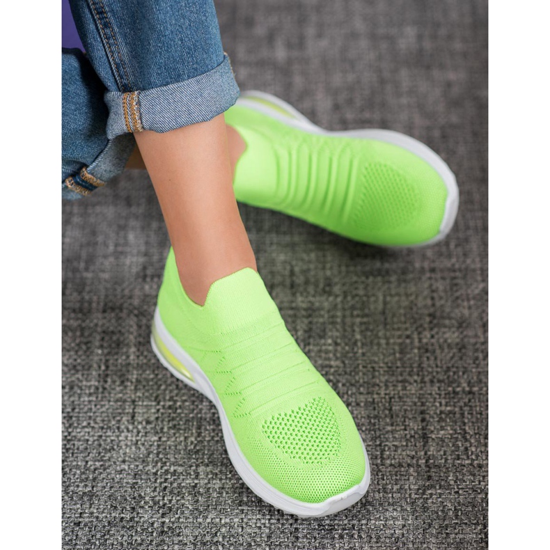 Diamantique Chaussures à enfiler vertes 2