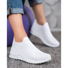 Diamantique Chaussures à enfiler blanches 1