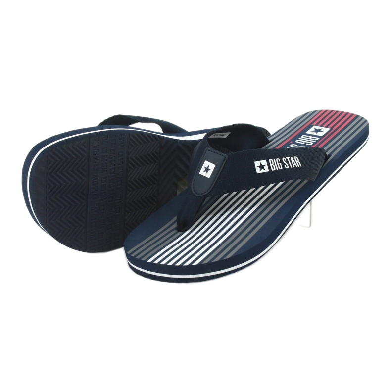 Chaussons homme Big Star 174463 bleu marine blanche rouge 3