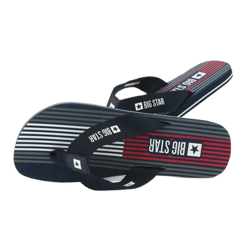 Chaussons homme Big Star 174463 bleu marine blanc rouge 4