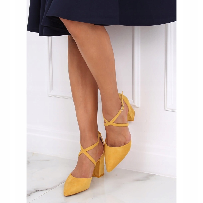 Escarpins talons hauts coupés miel LY9153-5 Jaune 1