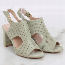 Sandales à talons céladon 99-33A Vert 1