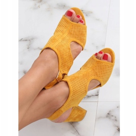 Sandales à talons miel 99-33A Jaune 1