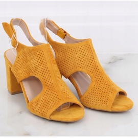 Sandales à talons miel 99-33A Jaune 3