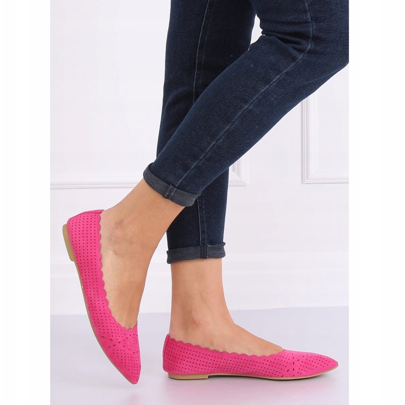Ballerines ajourées fuchsia NK18P Fushia rose 1