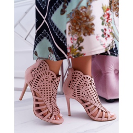 SEA Sandales à talon en daim femme Rose poudré Viviane 2