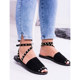 Lu Boo Sandales Pari Élégantes Noires 2