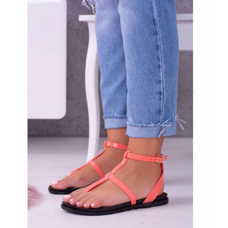 Lu Boo Sandales Roman femmes Lento Rose Fluo 1 Lu Boo Sandales Roman femmes Lento Rose Fluo 1