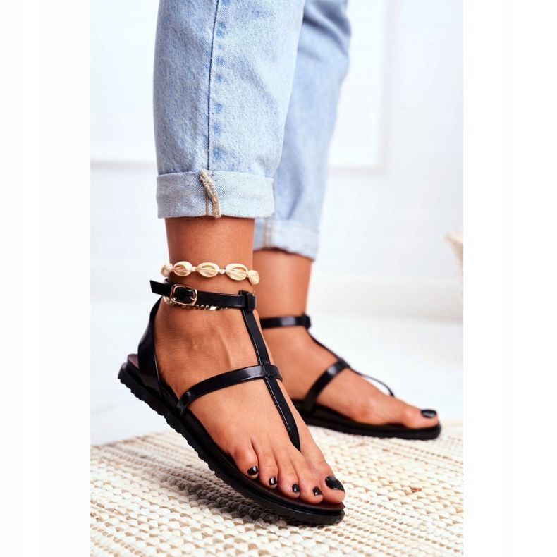 Lu Boo Sandales Romans, Lento Japonais Noir 1