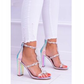 Lu Boo Gasoline Violet Sandales avec strass Taylor multicolore 2 Lu Boo Gasoline Violet Sandales avec strass Taylor multicolore 2