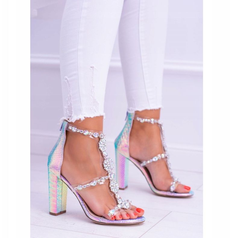 Lu Boo Gasoline Violet Sandales avec strass Taylor multicolore 2 Lu Boo Gasoline Violet Sandales avec strass Taylor multicolore 2