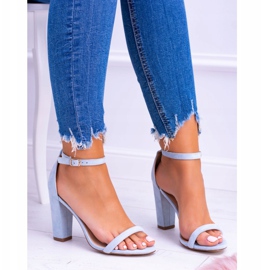 Lu Boo Sandales Bleues En Daim Sur Une Barre Ripley 2