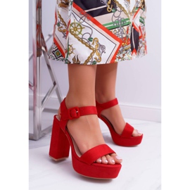 NFR Sandales Pour Femmes À Talons Hauts Et Plateforme Rouge LaMondes 1