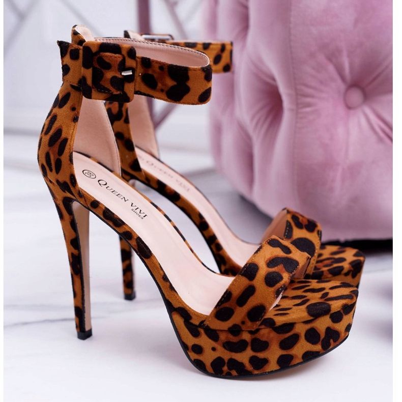 NFR Sandales pour femmes sur un talon haut Plateforme Léopard Welbos brun le noir 1 NFR Sandales pour femmes sur un talon haut Plateforme Léopard Welbos brun le noir 1