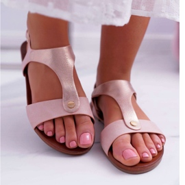 S.Barski Sandales Femme Plat Rose Verner 2