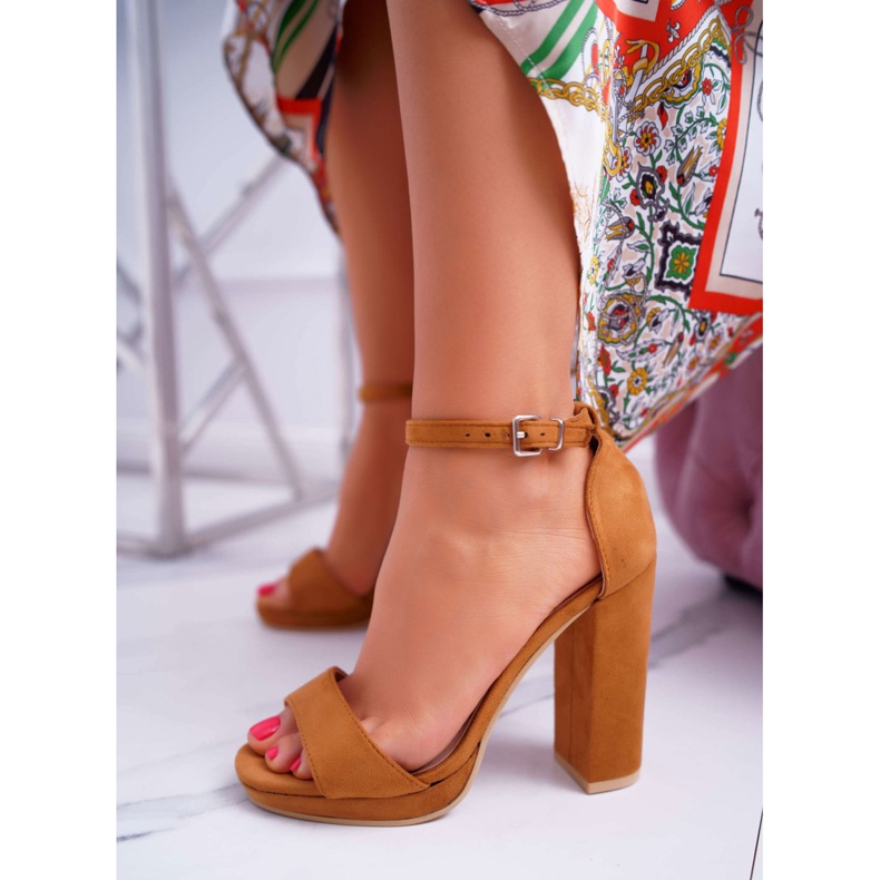 ADY Sandales À Talon Plateforme Pour Femme Camel Debora brun 1