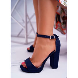 ADY Sandales Femme Bleu Marine Sur Talon Plateforme Debora 1