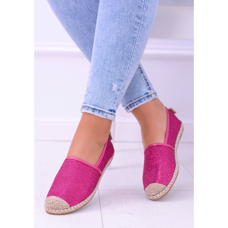 Lu Boo Espadrilles Slip On Fuchsia Brocade Miravet Femme rose 1