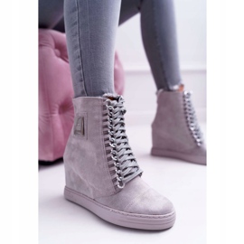 Baskets Femme Lu Boo Avec Chaînes Daim Gris Monica 1
