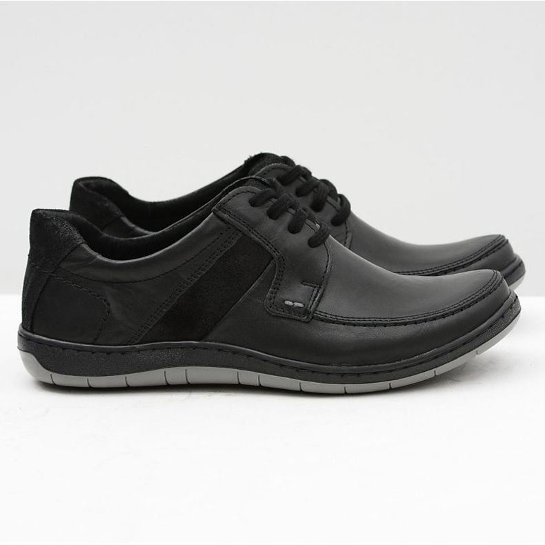 KOMODO Chaussures en cuir classiques noires pour hommes Rocco le noir 2 KOMODO Chaussures en cuir classiques noires pour hommes Rocco le noir 2