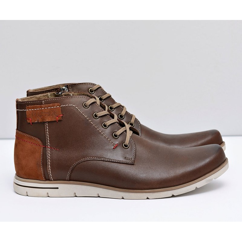 Neex Bottes en cuir chaudes pour hommes Fresco Brown brun 2